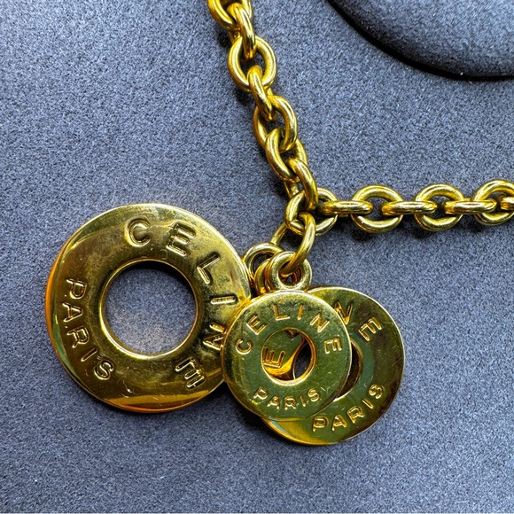 LOT 1245 24K gold plated Celine vintage necklace - Picture 1 of 14